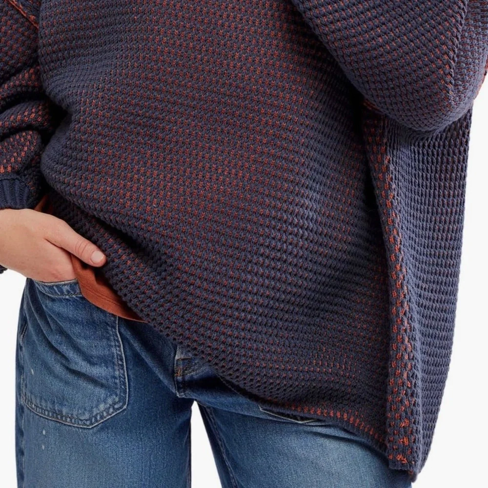 FREE PEOPLE MAISIE CHUNKY V NECK SWEATER M L